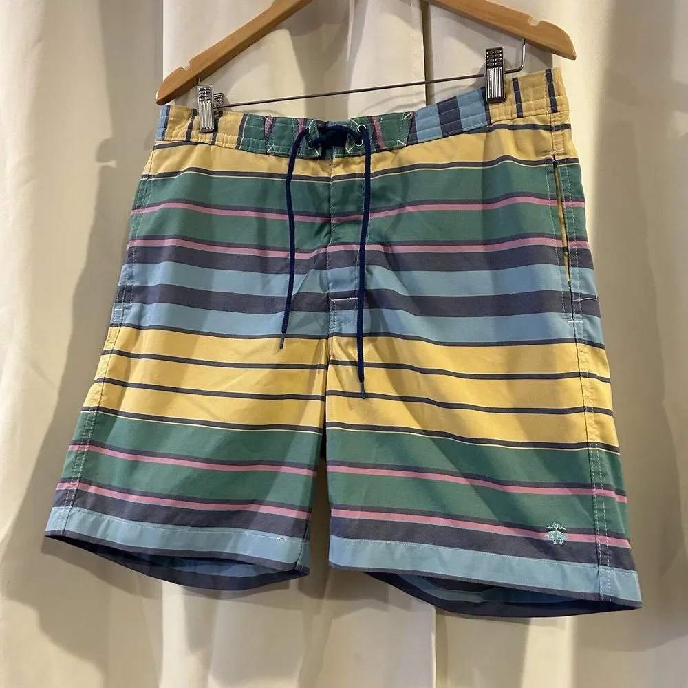 BROOKS BROTHERS SWIM TRUNKS SHORTS STRIPED Men's Size Medium‎
